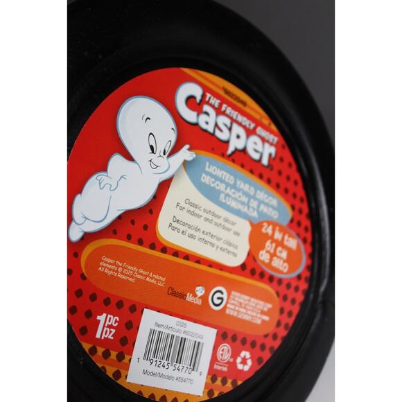 Casper The Friendly Ghost Gemmy Halloween Light Up Blow Mold 24" Decoration - Picture 12 of 16